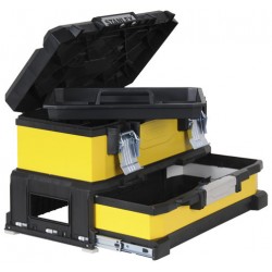 Coffre à outils, Essential, plateau amovible, noir et jaune, 12,5