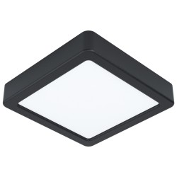 FUEVA Plafonnier LED carré 16cm noir WW