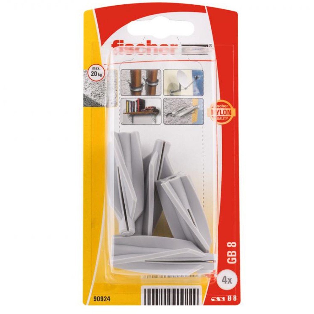 Chevilles b ton cellulaire FISCHER GB8 4 pcs