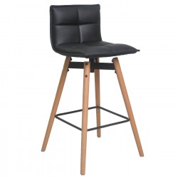 Tabouret de bar bois/noir PENELOPE