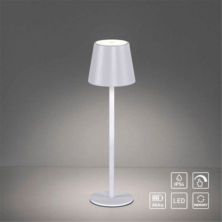 Euria lampe de table blanche LED en métal