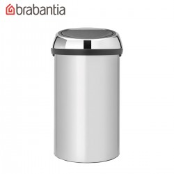 Poubelle BRABANTIA Touchbin 60L Gris métallisé