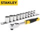 Set racagnac + 10 douilles STANLEY 3/8"