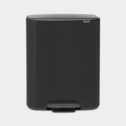 Poubelle BRABANTIA Bo 2x30L Noir mat