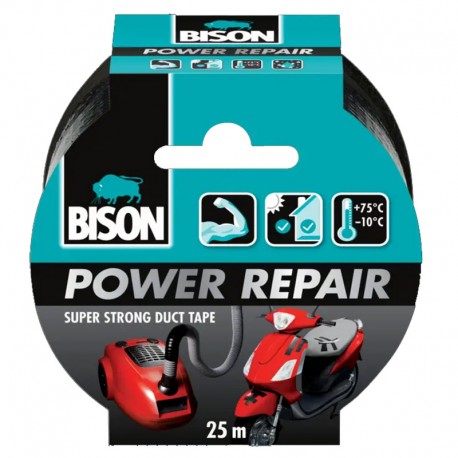 BISON ruban adhésif Power Repair 25 M noir