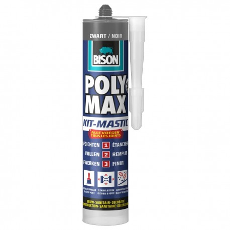 BISON PolyMax kit mastic noir 280ml