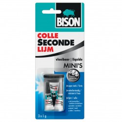 BISON 3 tubes colle seconde Super Compact 1 Gr