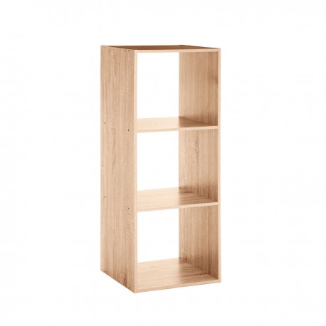 Etagère haute 3 cases MIX bois naturel