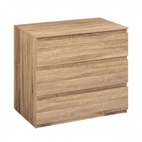 Commode 3 tiroirs effet bois naturel