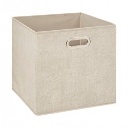 Box de rangement tissu beige chiné