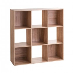 Etagère 9 cases MIX bois naturel