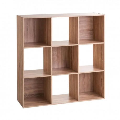 Etagère 9 cases MIX bois naturel