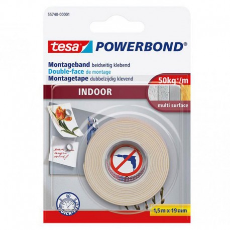 TESA Powerbond adhésif montage intérieur 19mm 1,5 m