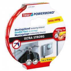 TESA Powerbond adhésif montage Ultra Strong 19mm 5 m