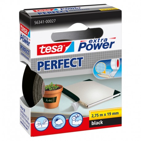 TESA ruban de renfort Extra Power Perfect noir 19 mm 2,75 mètres