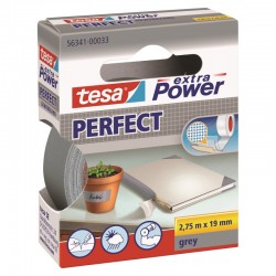 TESA ruban de renfort Extra Power Perfect gris 19 mm 2,75 mètres