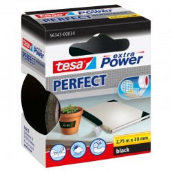 TESA ruban de renfort Extra Power Perfect noir 38 mm 2,75 mètres