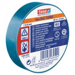 TESA toile isolante d'électricien bleu 19mm 20 mètres