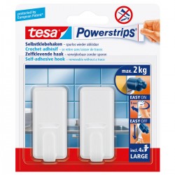 TESA 2 crochets Power Strips classiques blancs