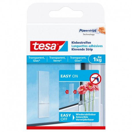 TESA 6 languettes adhésives double-face 1Kg pour verre