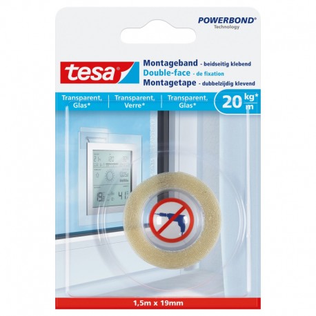 TESA Double-face pour vitre 19mm 1,5 mètre