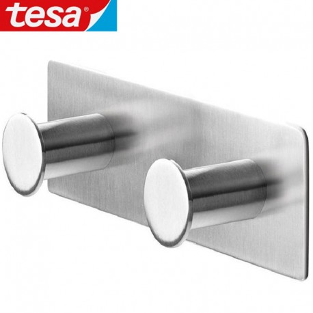 TESA Powerbutton double crochets 12 Kg carré inox 45x110 mm