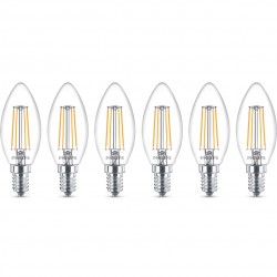 6 ampoules claires E14 LED PHILIPS ~40W ND