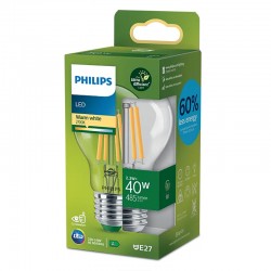 Ampoule poire claire E27 LED PHILIPS ~40W ND Label A