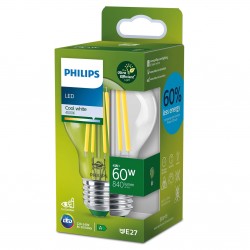 Ampoule poire claire E27 LED PHILIPS ~60W ND Label A