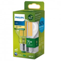 Ampoule poire claire E27 LED PHILIPS ~75W ND Label A