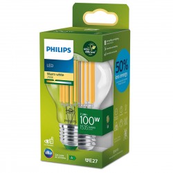 Ampoule poire claire E27 LED PHILIPS ~100W ND Label A