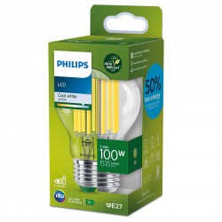 Ampoule poire claire E27 LED PHILIPS ~100W ND Label A