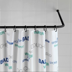 Barre d'angle de douche alu noir WENKO 63,5 x 165 cm