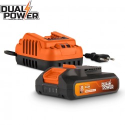 DUAL POWER chargeur batteries 20V / 40V+batterie 20V 2,0Ah