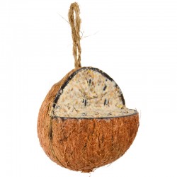 3/4 de noix de coco avec nourriture oiseaux 400 Gr