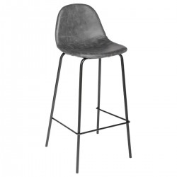 Chaise de bar simili gris Nelson