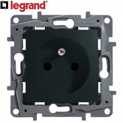 Prise encastrable 2P + T LEGRAND Niloe anthracite